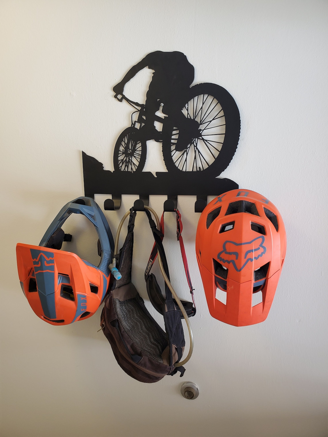 Mountain Bike Gear Rack / Metal Wall Decor / Mountain Biking Etsy