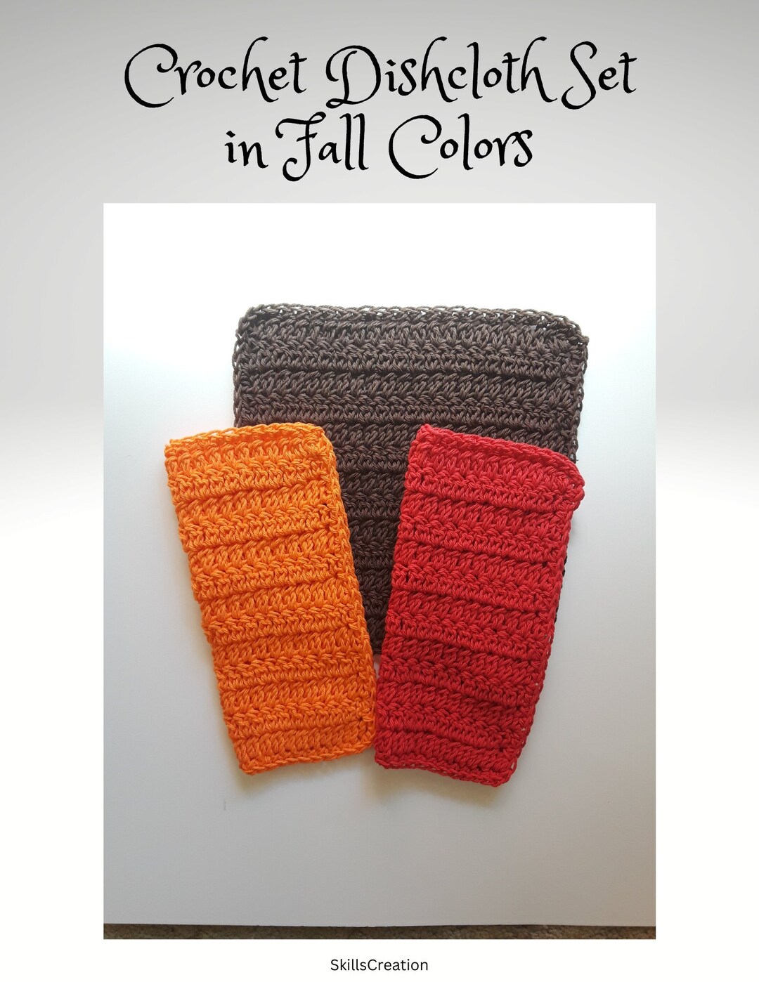 Crochet Dishcloth Set in Fall Colors Kitchen Accessories Etsy