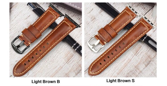 Hellbraune Farbe mit Nähten flachen Stil Leder Armband für | Etsy