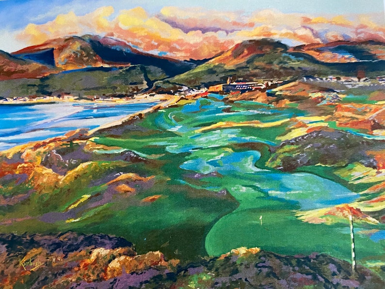 golf hole Northern Ireland hole #3 golf Greeting card Royal County Down Irish golf 6x4.5 blank card golf club green golf course