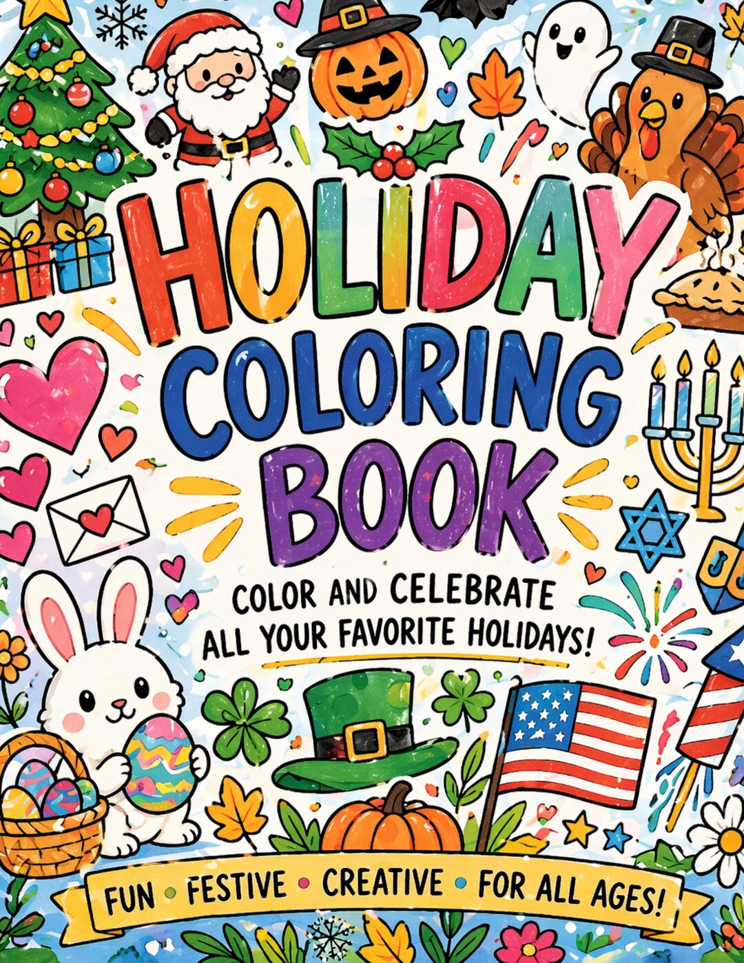 Holiday Coloring Pages Part 1 - Etsy