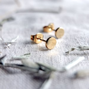 Minimalist Geometric Earrings, Simple Gold Dot Studs, Small Circle Earrings, Dainty Tiny Round Earrings, Birthday Gift, Gift for Her
