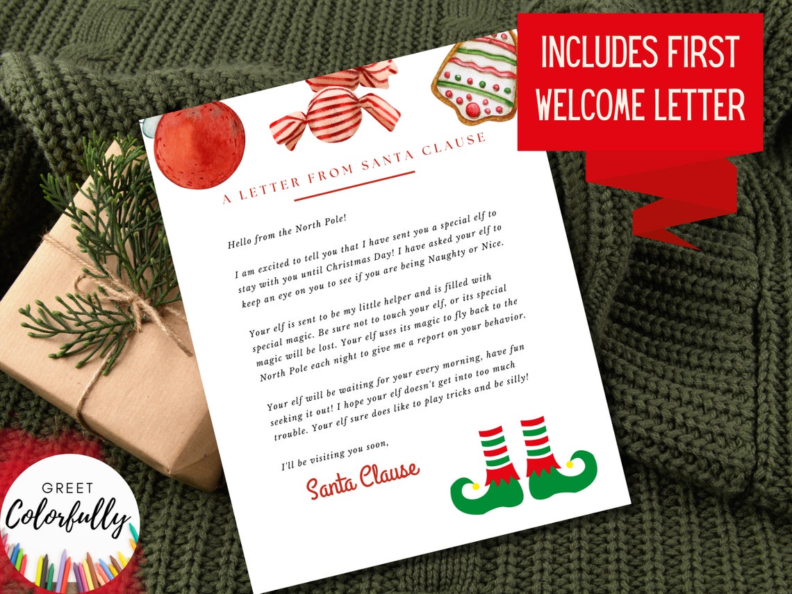 Elf Letter, Elf Goodbye Letter, Elf Return Letter, Christmas