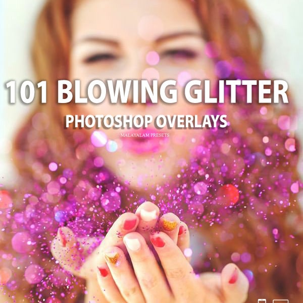 101 Blowing Glitter Photoshop Overlays, Photoshop action, Christmas Overlays, Sparkle Overlays, Birthday, Wedding, Party, Confetti overlays