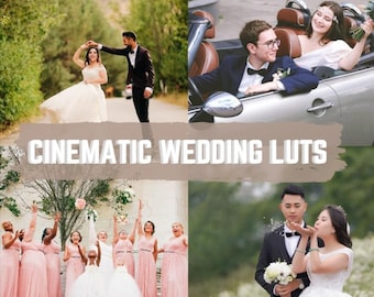 7 luts de mariage cinématographiques, Adobe Premiere Pro LUT, Final Cut Pro, film lut pour DaVinci Resolve, lut cinématographique pour application VN, filtres vidéo cinématographiques