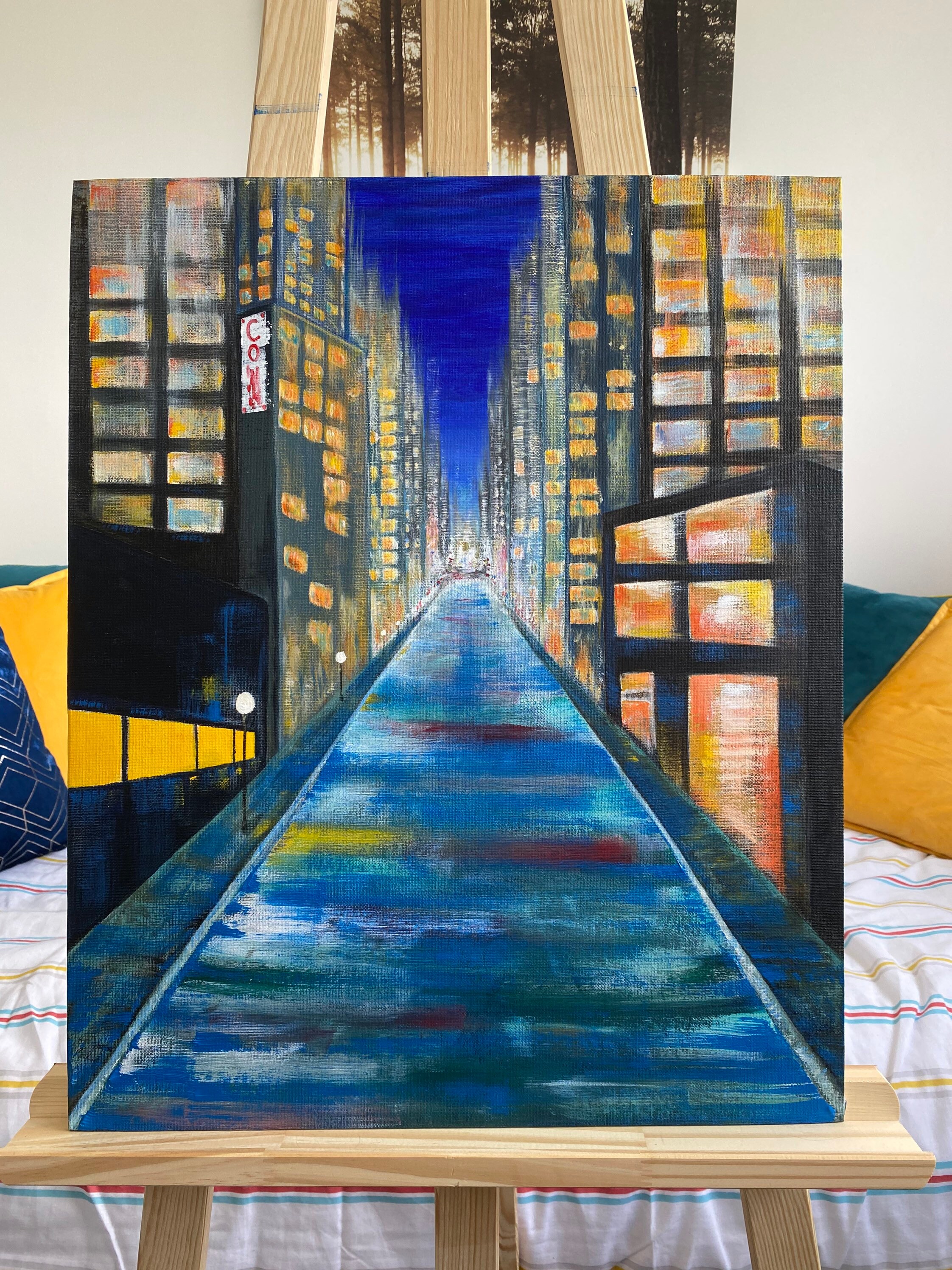 City Canvas Art / original art / landscape art / artwork / Etsy