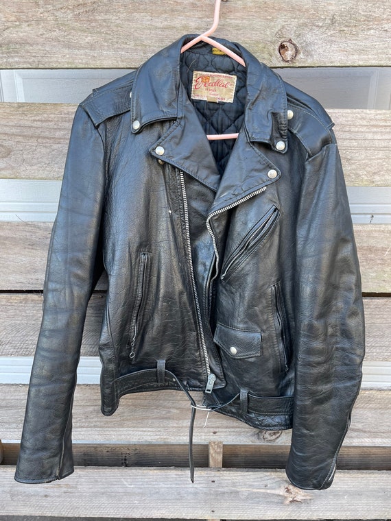 1950’s Excelled 100% Black Leather Motorcycle Jack