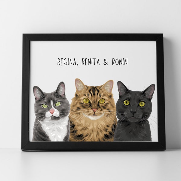 Custom Pet Portrait | Cat Mug | Cat Portrait | Cat Lady | Pet Gift | Digital Art File | Pet Painting Pet Gift | Custom Gift