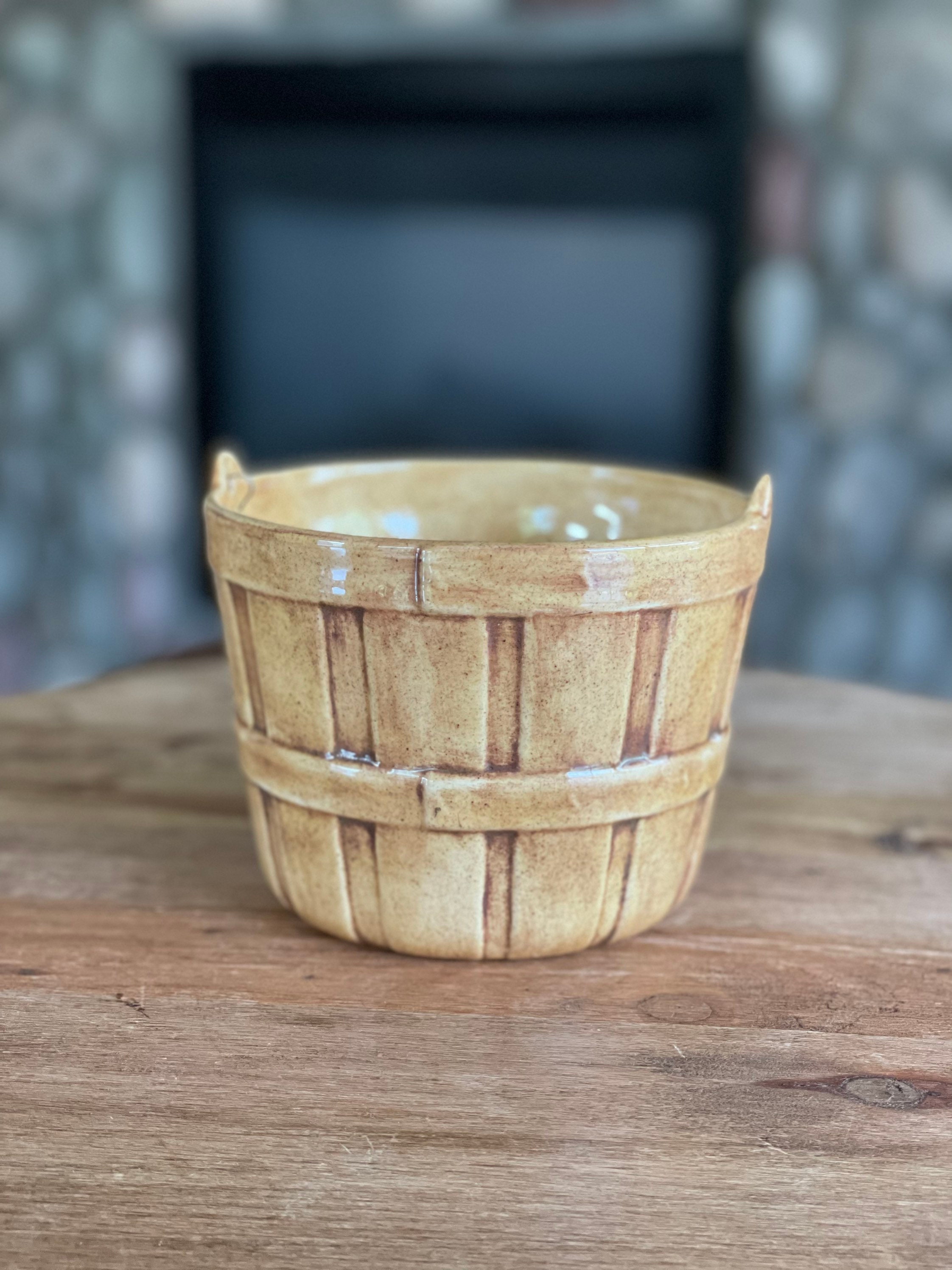 Handmade Ceramic Decorative Bushel Basket Etsy