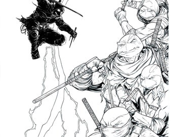 The Last Ronin II: Re-Evolution #1 Collector Cave Exclusive Ltd Variant Original Published 11x17 Ink Cover Art - Signed