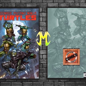 May include: Teenage Mutant Ninja Turtles comic book cover featuring the four turtles in action poses. The cover is a dark blue with a full moon in the background. The title "Teenage Mutant Ninja Turtles" is in white with a red outline. The issue number is 150.