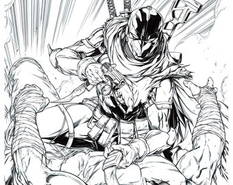 Tyler Kirkham's Final Boss Image #1 + #2 Limited Edition Trade & Virgin Variant Cover Original Published 11x17 Ink Cover Art - 2x Signed