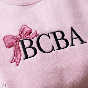 Coquette Bow BCBA-sweater | Minimalistisch RBT-cadeau | Trui voor gedragsanalist en therapeut