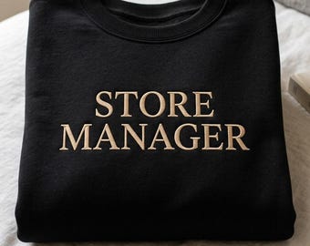 Sudadera bordada personalizada para gerente de tienda, jersey de ropa de trabajo profesional, regalo personalizado de reconocimiento al liderazgo