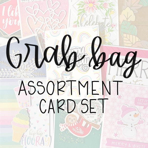 Handmade Grab Bag Greeting Card Set, Assorted Occasion Bundle, Mystery Card Pack Set, Discount Mystery Card Set, Greeting Card Assortment