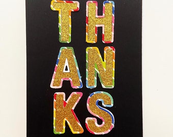 Handmade Thank You Card/Thanks Card [Gold Thank You Card]