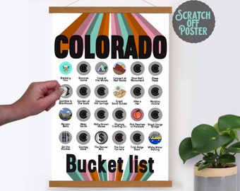 Colorado Bucket List, Colorado Scratch off, Scratch off map, Colorado gifts, Colorado Poster, Poster Hanger, Moving gift, Travel gift, Frame