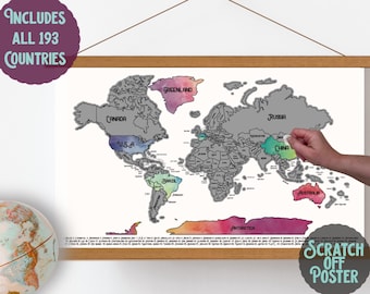 World Scratch off map, World Map, Travel map, Scratch off world map framed, Places i've been map, travel gift, Wanderlust, World Countries