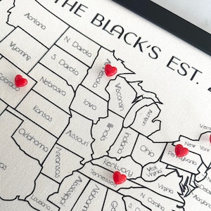 Personalized Push Pin US Map Travel Gift
