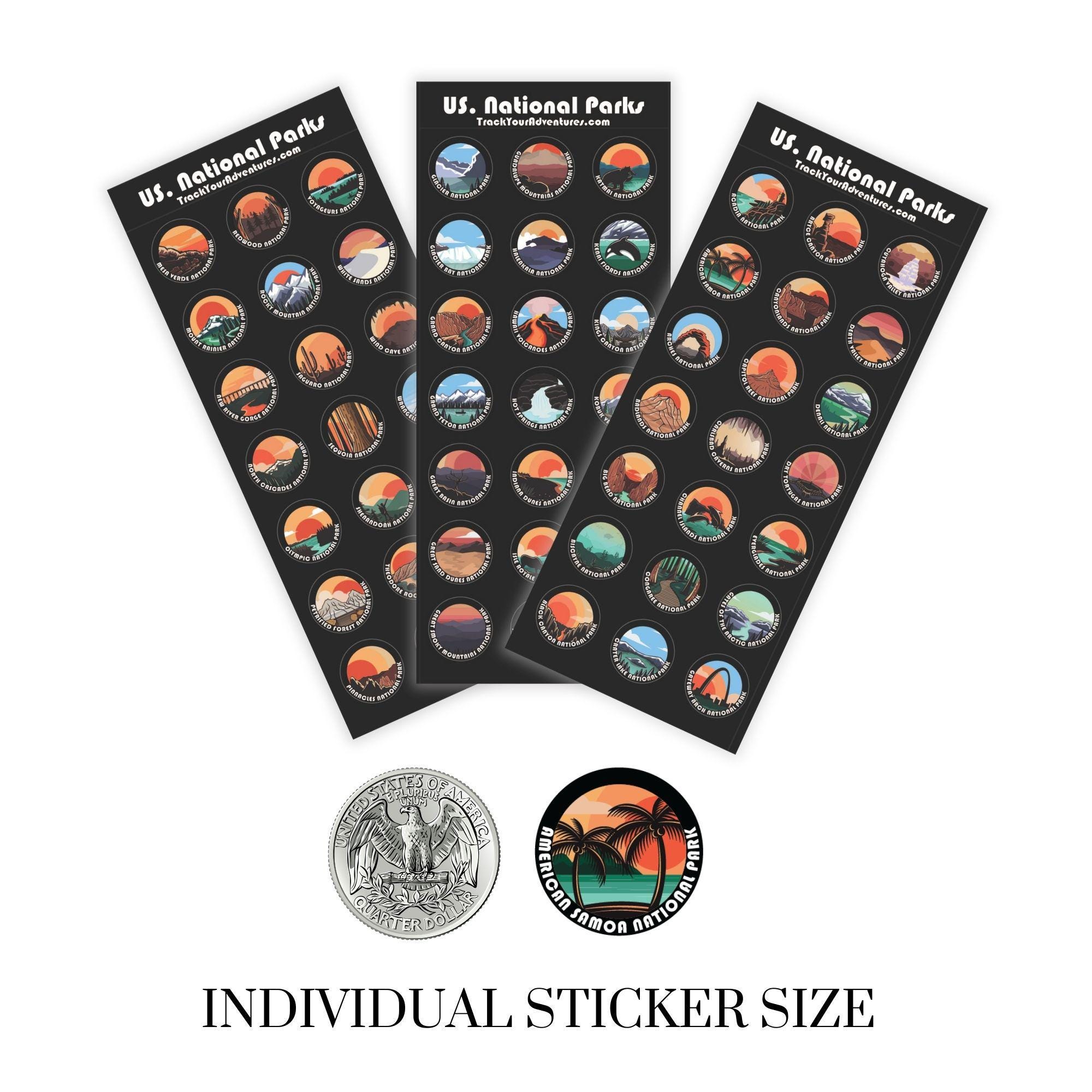Nps Sticker Book 63 National Parks Sticker Sheet, National Park Gift, Track Your ...