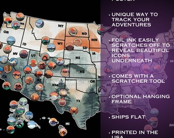 US National Park Scratch off Map