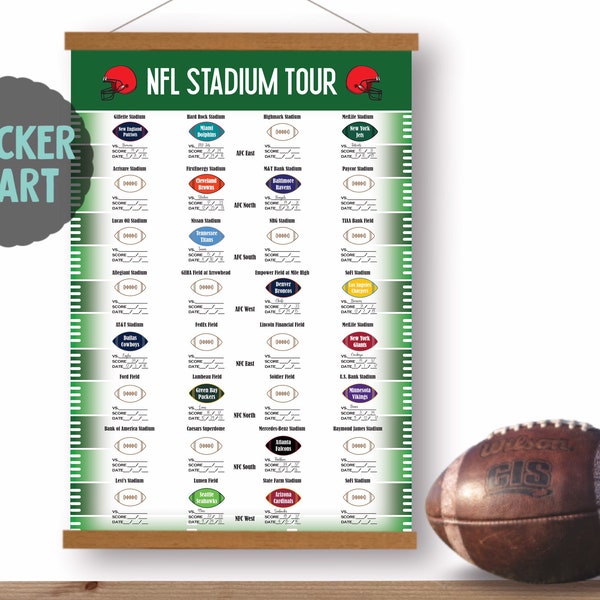 Nfl Stadium Map Etsy