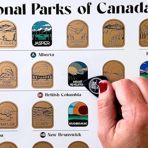 Canada National Parks Travel Map, Canadian National Parks passport,  Canadian National Park Scratch Off Poster, Canadian Souvenirs, Banff