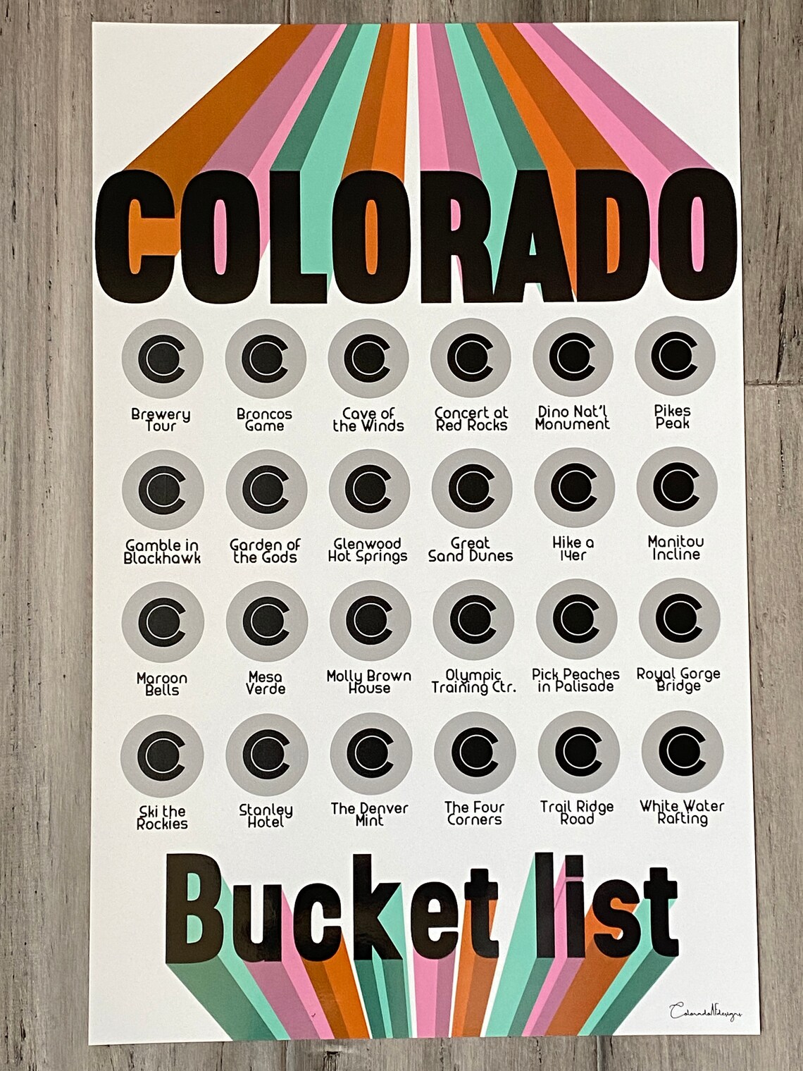 Colorado Bucket List Colorado Scratch Off Scratch off Map - Etsy