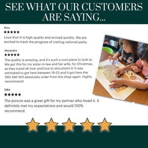 May include: Image features the text "SEE WHAT OUR CUSTOMERS ARE SAYING..." with customer reviews and star ratings. The image includes a photo of children working on a map.
