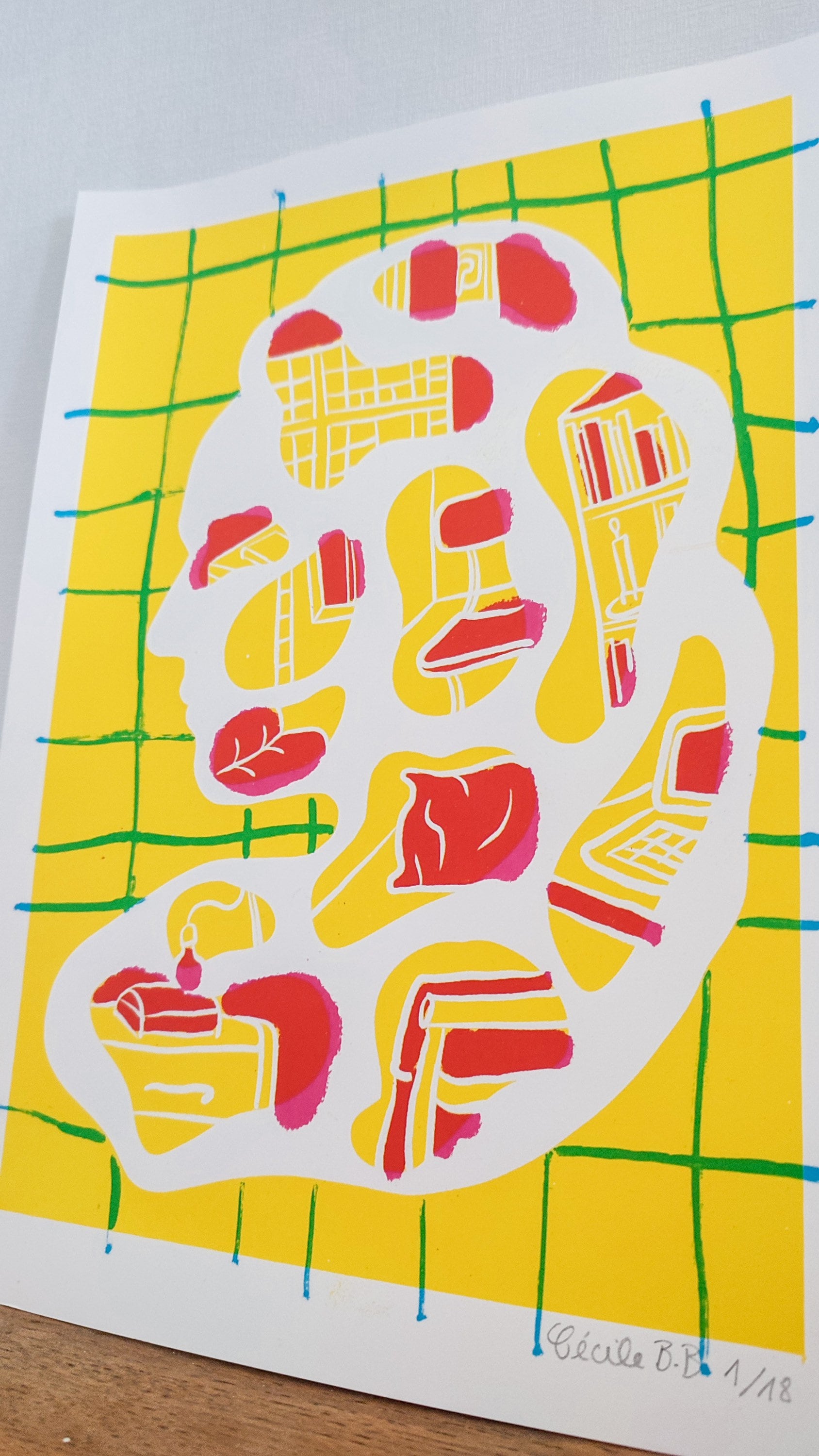 シルクスクリーンの女性の肖像画 - Etsy 日本