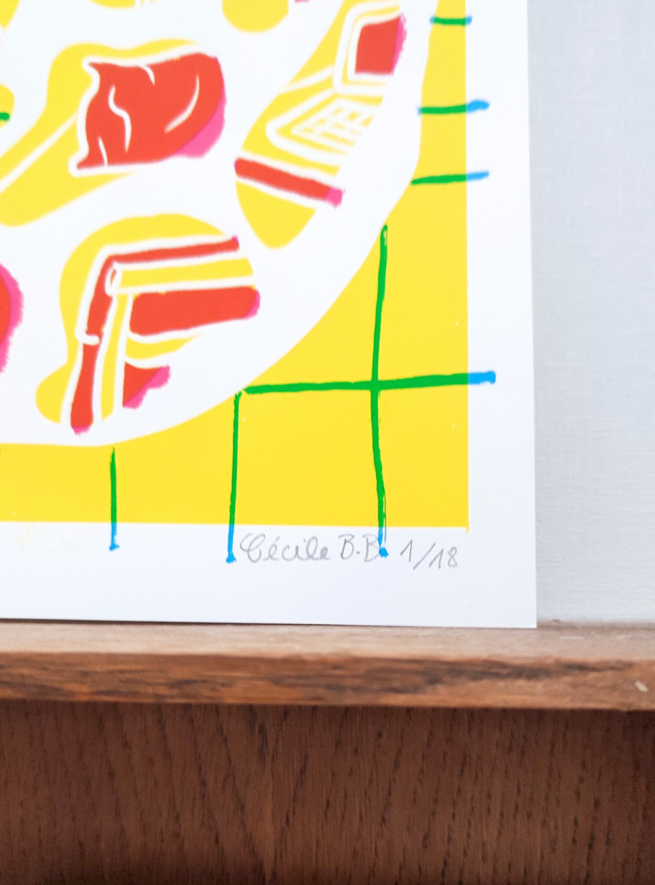 シルクスクリーン アート 女性ポートレート