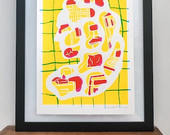 Screen printing portrait of a woman