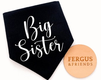 Big Sister Brother Announcement  | Personalised Dog Bandana | Customised Dog Bandana | Bandana for Dogs