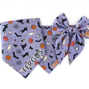 Personalised Halloween Dog Bandana | Pumpkin Dog Bandana | Scary Bandana for Dogs