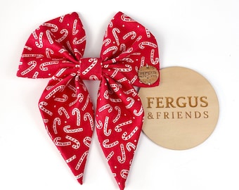 Red Dog Sailor Bow Bowtie | Christmas Dog Sailor Bow Bowtie | Festive Dog Accessories