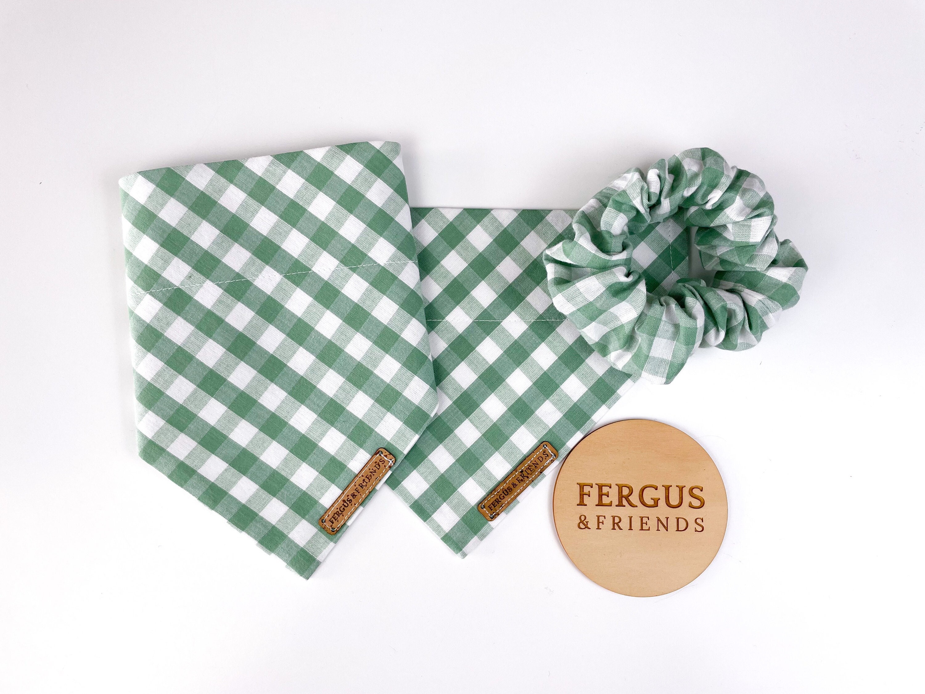 Personalised Dog Bandana Gingham Dog Bandana Green Bandana for Dogs Picnic Dog Bandana Etsy