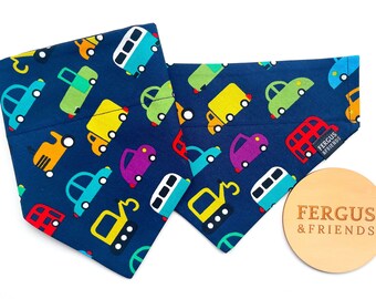 Car Dog Bandana | Personalised Dog Bandana | Boy Dog Bandana | Bandana for Dogs | Trucks Dog Bandana