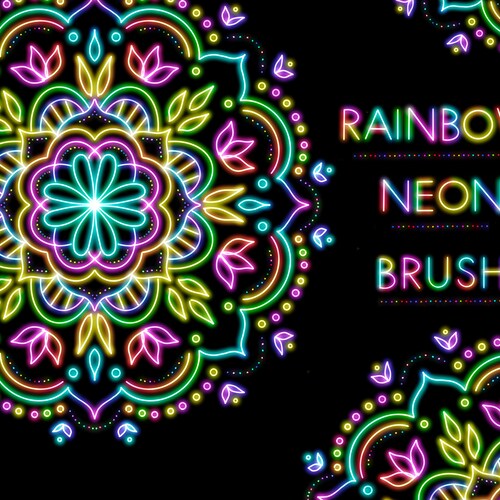 Procreate Brush Rainbow Neon Sign Etsy
