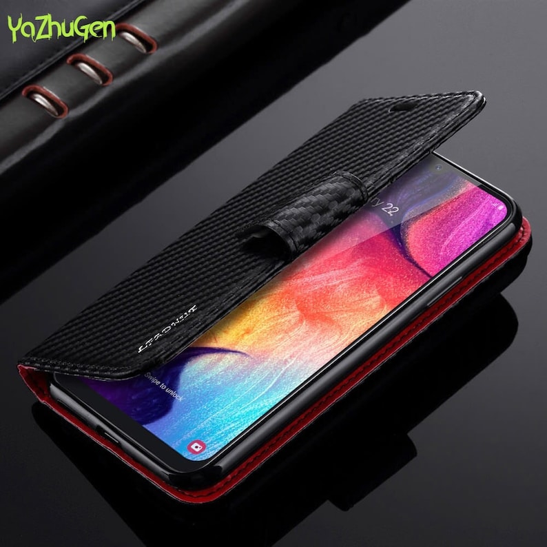 Carbon Fiber Flip For Samsung S20 S10 S8 S7 Edge Note 10 9 20 Pole S10 Lite A91 Leather Phone Wallet For S9 Plus