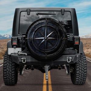 Black bronze Stone metal classic Compass Spare tire cover for campers Bronco Mercedes Land Rover GIFT for off-road lovers,Gift For Campers