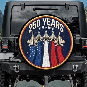Funda para rueda de repuesto del 250 aniversario de Estados Unidos, protector de rueda de avión de combate patriótico, accesorios para automóviles de la Fuerza Aérea