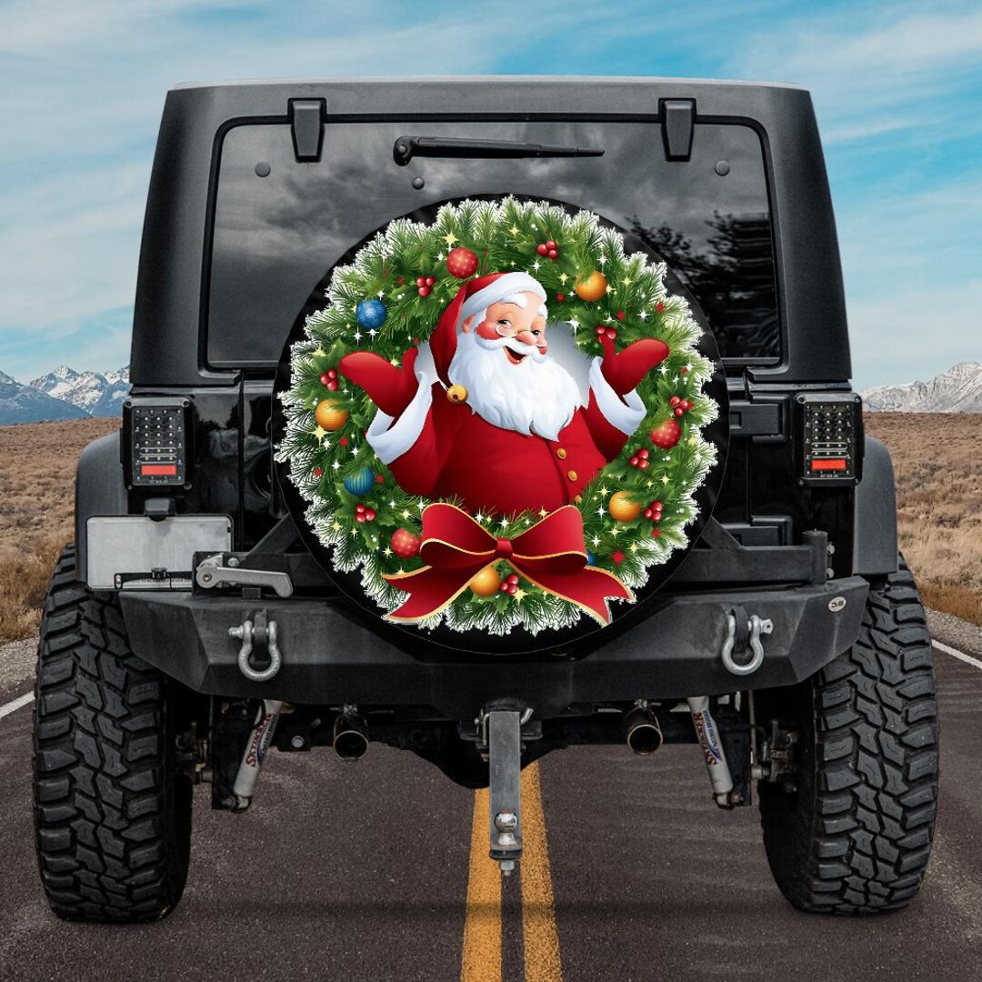 Christmas Santa Spare Tire Cover, Backup Camera Hole,funny Santa Tire ...