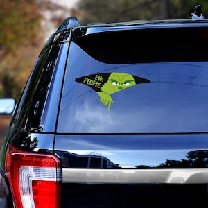 Funny Grinch car Decal,Grinch Inspired Christmas car Sticker,Grinch Christmas Bumper Stickers,Retro Christmas car decal,Christmas car decal