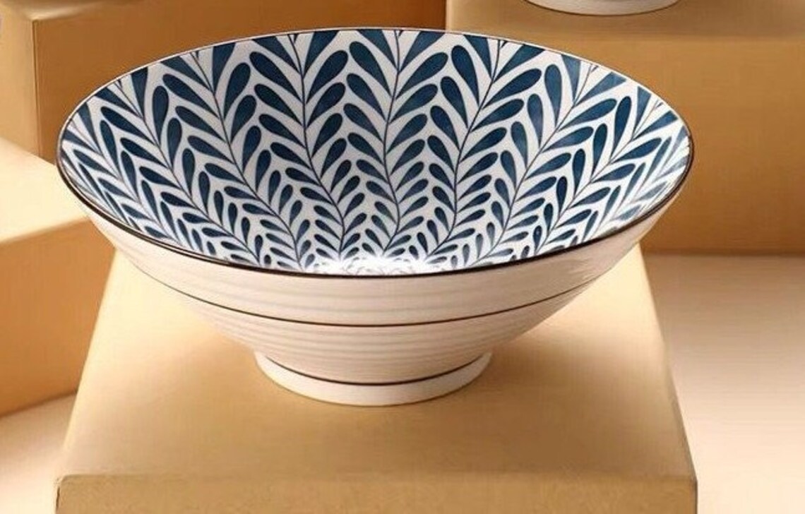 Vintage Handmade Ramen Bowl Japanese Ceramic Tableware 8 Etsy