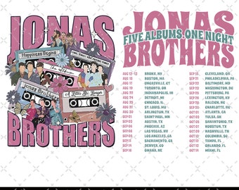 Jonas Brothers Double Sided PNG, Jonas Brothers Tour Png, Concert 2023 Retro Unisex Gift, Jonas Brothers Cassette Png