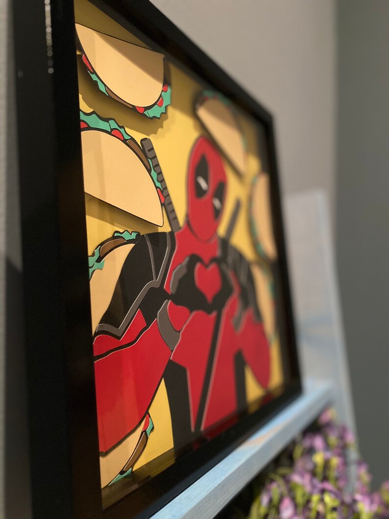 Download Framed Marvel Comics Shadowbox Art 3d Wall Art Marvels Deadpool Inspired 3d Paper Art Tacos Paper Art Art Collectibles Mixed Media Collage Startfi Io