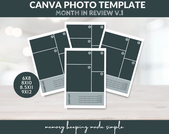 Szablon Canva | cyfrowe scrapbooking | przegląd miesiąca