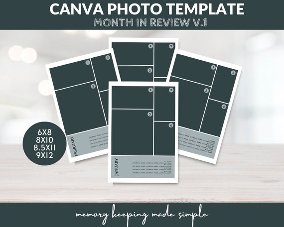 Canva template | digital scrapbooking | month in review