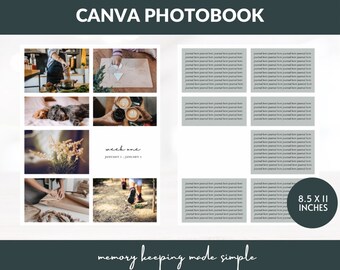 8,5 x 11 - 2023 Tygodniowy fotoksiążka CANVA (52 szablony)