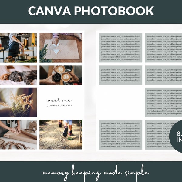 8.5 x 11 - 2023 Weekly CANVA Photobook (52 templates)